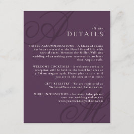 Tarjeta De Recepción Detalles del monograma elegante del borde moderno 
