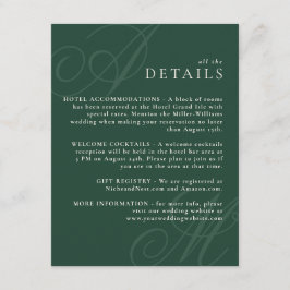 Tarjeta De Recepción Detalles del monograma elegante del estilo del est