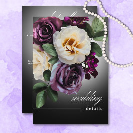 Tarjeta De Recepción Detalles del morado morado oscuro Moody Midnight M