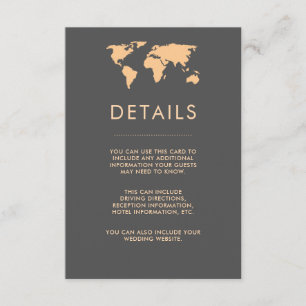 Tarjeta De Recepción Detalles del naranja y del humeante mapa del mundo