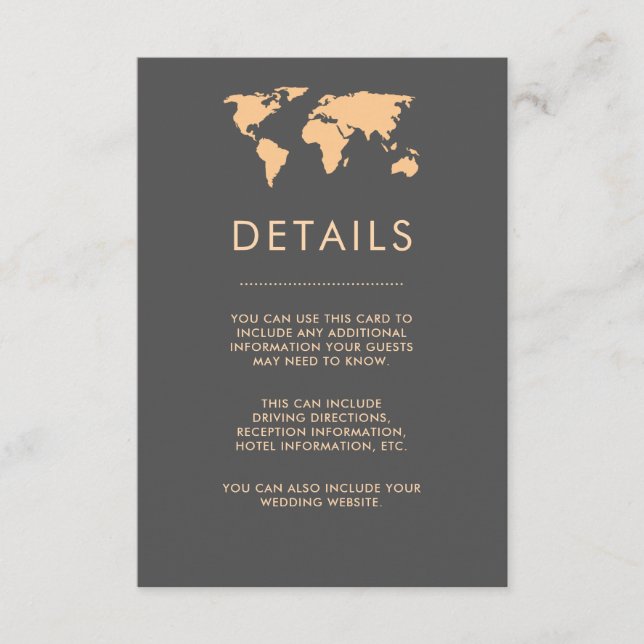 Tarjeta De Recepción Detalles del naranja y del humeante mapa del mundo (Anverso)