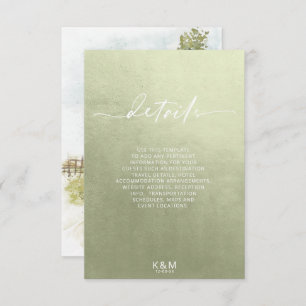 Tarjeta De Recepción Detalles del paisaje acuarela Sage Green ID786