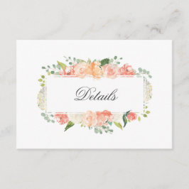 Tarjeta De Recepción Detalles del patrón floral femenino rosa y rosa