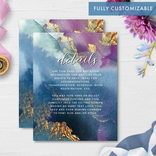 Tarjeta De Recepción Detalles del Personalizable completo, acuarela cel (Subido por el creador)