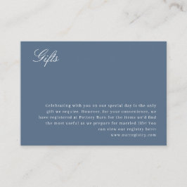 Tarjeta De Recepción Detalles del Registro de Regalos Dusty Blue Boda