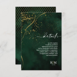 Tarjeta De Recepción Detalles del resumen de oro de las líneas finas ID