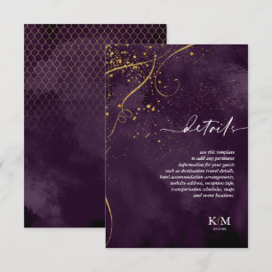 Tarjeta De Recepción Detalles del resumen de oro de líneas finas ID867