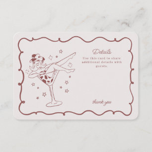 Tarjeta De Recepción Detalles del rodeo de cóctel y gallina de Borgoña 