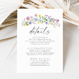 Tarjeta De Recepción Detalles del romántico Boda de flores silvestres B