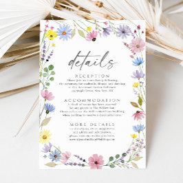 Tarjeta De Recepción Detalles del romántico Boda de flores silvestres B