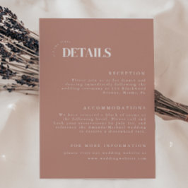 Tarjeta De Recepción Detalles del Rosa Boda moderno