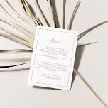 Tarjeta De Recepción Detalles del Rosa minimalista Boda de oro<br><div class="desc">Esta minimalista tarjeta de gabinete de detalles de boda oro rosa es perfecta para un boda sencillo. El moderno diseño romántico presenta una tipografía clásica de oro rosa y blanco, acompañada de una caligrafía rústica y elegante con un estilo de letra a mano vintage. Personalizable de cualquier color. Mantenga el...</div>