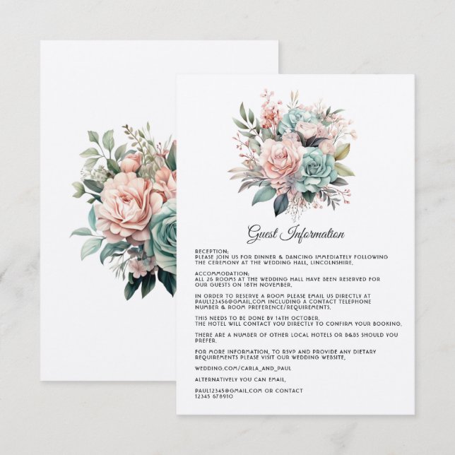 Tarjeta De Recepción Detalles del Rosa, verde de la Fábrica de la Moned