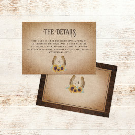 Tarjeta De Recepción Detalles del ruso Boda del girasol del herradura o