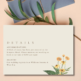 Tarjeta De Recepción Detalles del simple Boda del Boho del girasol