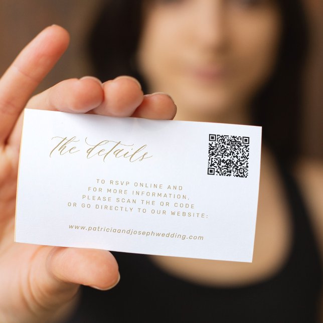 Tarjeta De Recepción Detalles del sitio web de boda elegante de oro de  (Subido por el creador)