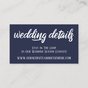 Tarjeta De Recepción Detalles del sitio web de la boda en elegante letr