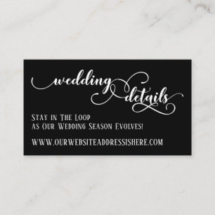 Tarjeta De Recepción Detalles del sitio web de la boda en letra cursiva