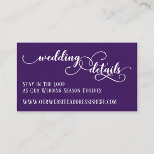 Tarjeta De Recepción Detalles del Sitio Web de la Boda Letra Elegante P