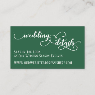Tarjeta De Recepción Detalles del Sitio Web de la Boda Letra Elegante V