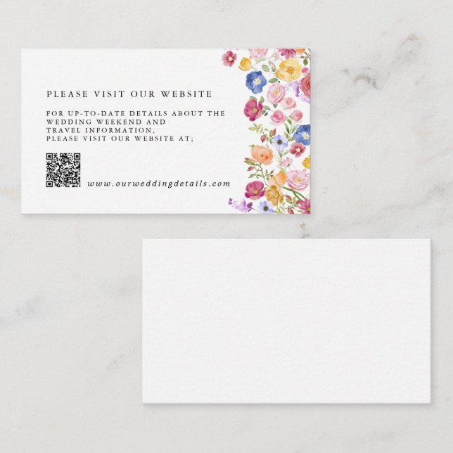 Tarjeta De Recepción Detalles del sitio web de la flor silvestre de pri (Anverso / Reverso)