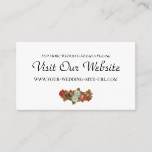 Tarjeta De Recepción Detalles del sitio web del Boda floral vintage de 