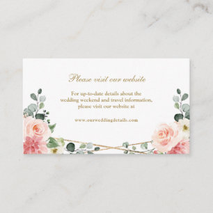 Tarjeta De Recepción Detalles del sitio web del Boda Geométrico Rubor P
