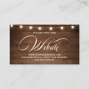 Tarjeta De Recepción Detalles del sitio web del Boda Rústico de cadenas