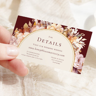 Tarjeta De Recepción Detalles del sitio web del código QR del Boda de B