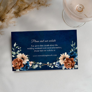 Tarjeta De Recepción Detalles del sitio web Terracotta Navy Blue Greene