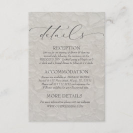 Tarjeta De Recepción Detalles del Taupe Floral Classic