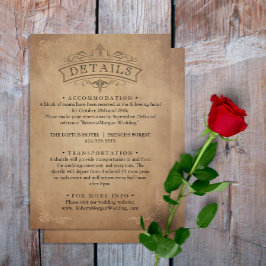 Tarjeta De Recepción Detalles del viejo pergamino de Boda victoriano