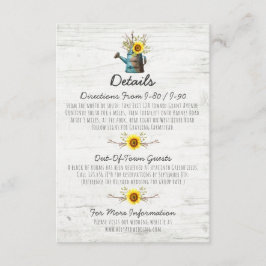 Tarjeta De Recepción Detalles / Direcciones de Boda de Madera Rústica d
