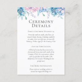 Tarjeta De Recepción Detalles/direcciones del Boda floral de acuarela