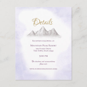 Tarjeta De Recepción Detalles e Información de Boda de Lavanda de Monta