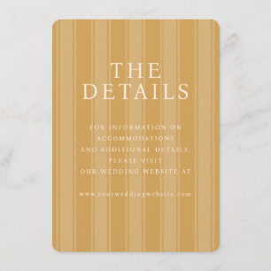 Tarjeta De Recepción Detalles Elegantes a Rayas Beige