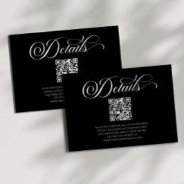 Tarjeta De Recepción Detalles elegantes clásicos del Boda de código QR 