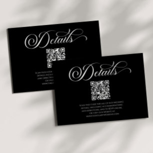 Tarjeta De Recepción Detalles elegantes clásicos del Boda de código QR