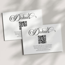 Tarjeta De Recepción Detalles elegantes clásicos del Boda de código QR
