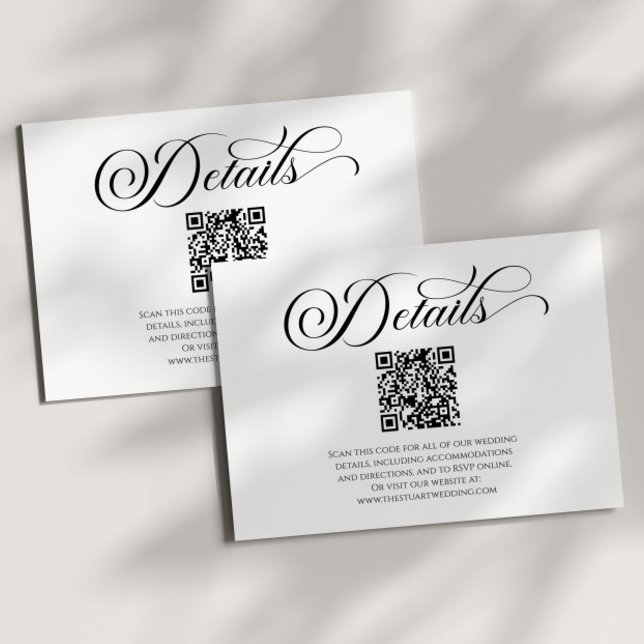 Tarjeta De Recepción Detalles elegantes clásicos del Boda de código QR  (Subido por el creador)
