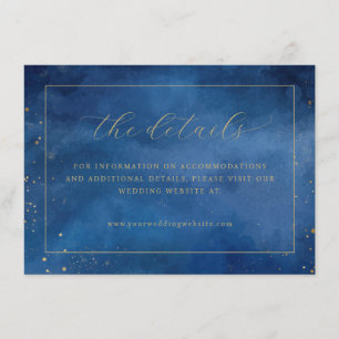 Tarjeta De Recepción Detalles Elegantes de Acuarela Azul