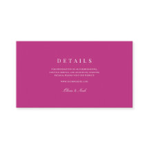 Detalles elegantes de Boda blanco y magenta