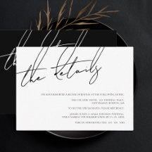 Detalles elegantes de Boda de guiones blancos y ne