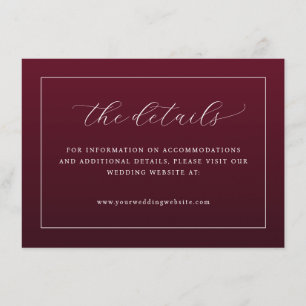 Tarjeta De Recepción Detalles Elegantes de Boda Marrón