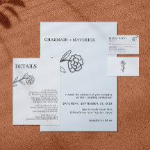 Detalles elegantes de Bodas blancos y negros con f