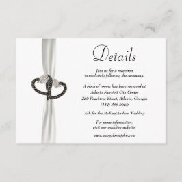 Tarjeta De Recepción Detalles elegantes de Bodas de diamantes blancos y