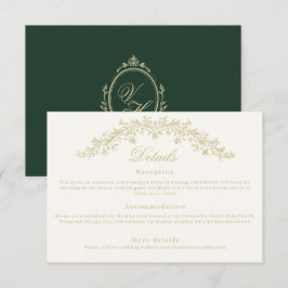 Tarjeta De Recepción Detalles Elegantes de Bodas de la Era Regencia