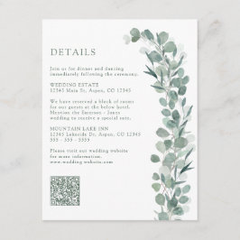 Tarjeta De Recepción Detalles elegantes de eucalipto