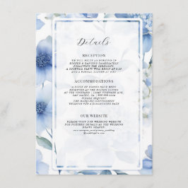 Tarjeta De Recepción Detalles Elegantes de Flor Silvestre Verano Azul B