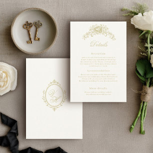 Tarjeta De Recepción Detalles Elegantes de Herencia de la Boda de la Er